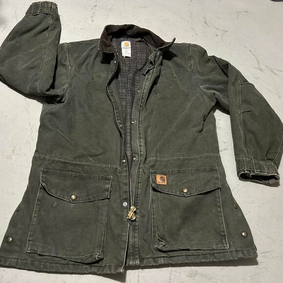 **Vintage 90s Oliver Green Carhartt C52 MOS Blanket Lined Work Coat**